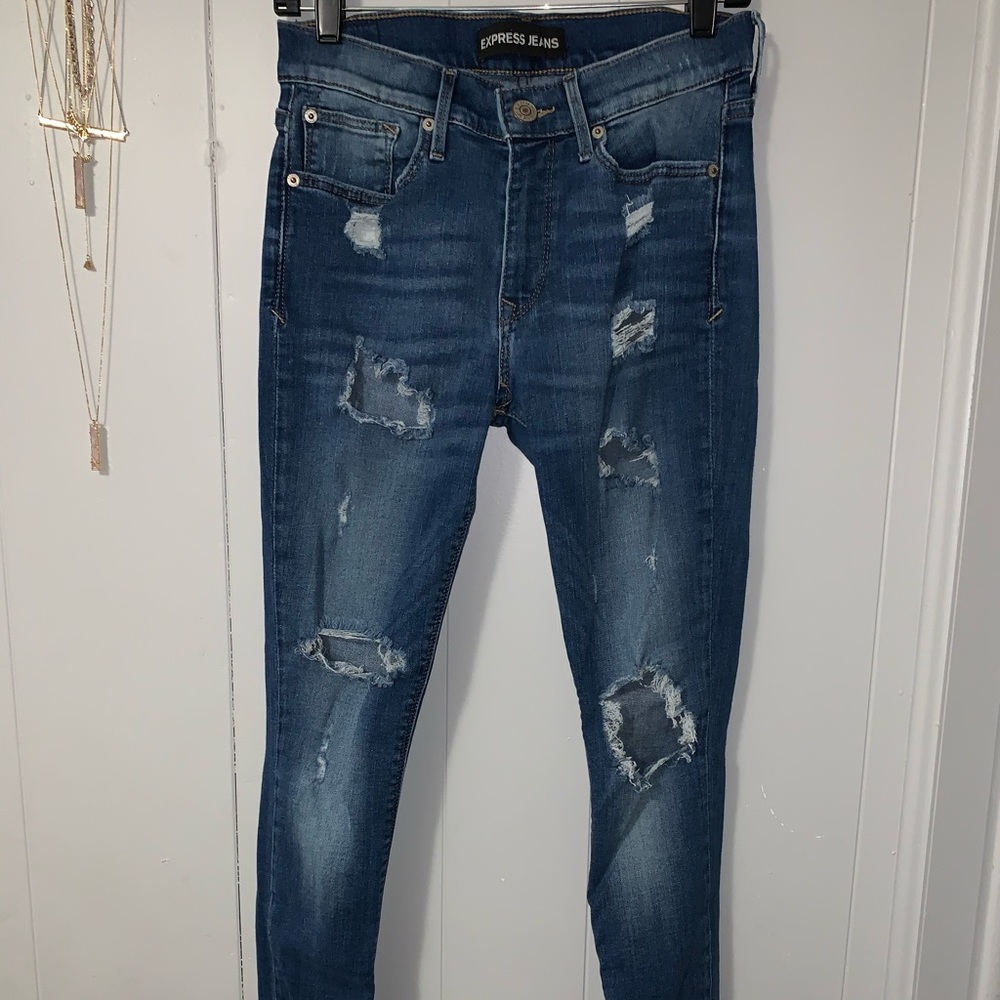 Express mid rise ripped jean